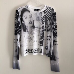 SELENA Sheer Graphic Long Sleeve Top SIZE 2X